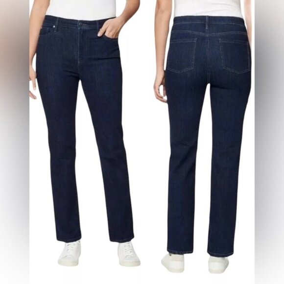 Buffalo David Bitton Alyssa Blue High-Rise Straight Leg Stretch Denim Jeans, 16 - Picture 1 of 6